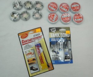 lot 168 image: Pipe Seal Tape (6ct) , Mechanics Wire (6ct) & DAP Thread Locker (1ct), Contact Cement (1ct) NEW