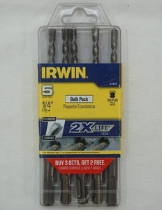 lot 199 image: NEW IRWIN 5 Piece 14 Drill Bits NEW