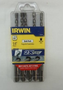lot 202 image: NEW IRWIN 5 Piece 14 Drill Bits NEW