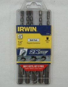 lot 203 image: NEW IRWIN 5 Piece 14 Drill Bits NEW