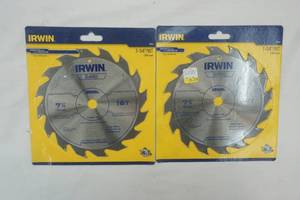 lot 205 image: NEW IRWIN 7-14  16T Circular Saw Blades (2ct in package)