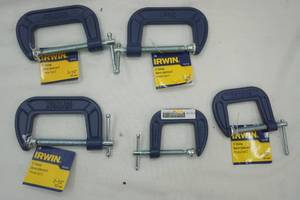 lot 268 image: IRWIN C-Clamps (3ct) 2-12 & (2ct) 1-12 NEW