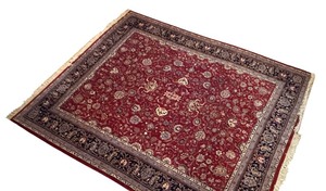 lot 2R image: LL - Large Persian-Style Area Rug with Floral Pattern