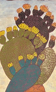 LL - Ron Nelson Original Mud and Wattle Cactus Artwork