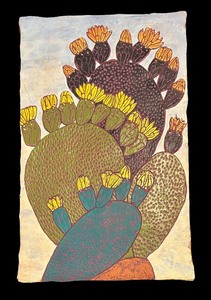 lot 5R image: LL - Ron Nelson Original Mud and Wattle Cactus Artwork