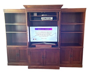 lot 6R image: LR - Large Entertainment Cabinet with Shelves
