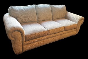 lot 11R image: LL - Broyhill Upholstered Sofa with Rolled Arms