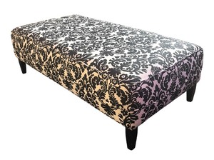 lot 21R image: LR - Beautiful Black and White Patterned Ottoman