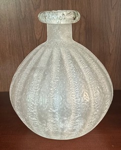 lot 32R image: LR - Textured Clear Glass Vase