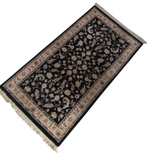 lot 47R image: LR - Karastan Persian Renaissance Black Floral Rug