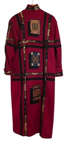 lot 56R image: LL - Vintage Coloratura Wool Coat Size Medium-Large with Southwestern Pattern