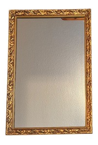 lot 90R image: LL - Golden Framed Mirror with Ornate Detailing