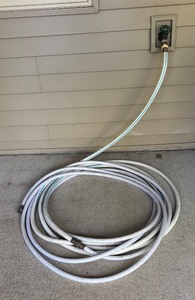 lot 95R image: LL - White Garden Hose with Brass Fittings