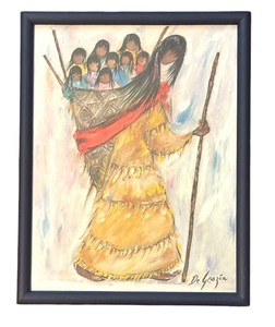 lot 125R image: LL - Indigenous Woman with Children Print by De Grazia