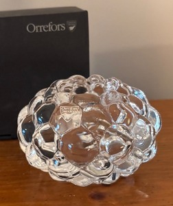 lot 138R image: LL - Raspberry Crystal Votive Candle Holder by Anne Nilsson for Orrefors of Sweden