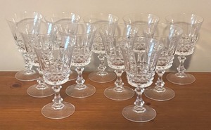 lot 155R image: LL - Set of 10 WM Dalton French Verite Crystal Stemware Goblets