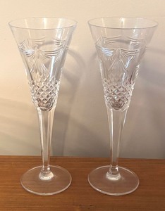 lot 166R image: LL - Pair of Waterford Crystal Millennium Happiness Champagne Flutes