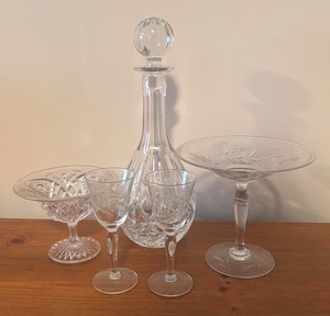 lot 173R image: LL - Crystal and Glass Decanter, Compotes, and Stemware