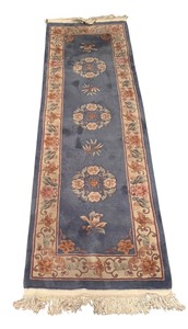lot 182R image: LL - Floral Wool Runner Rug