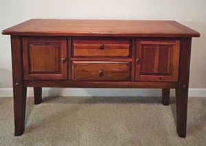 lot 45C image: LL - Wooden Sideboard with Storage Drawers and Cabinets