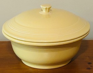 lot 50C image: LL -  Fiesta Yellow Covered Serving Bowl Fiesta Yellow Covered Serving Bowl