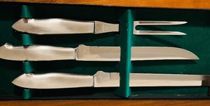 lot 56C image: LL - Regent Sheffield 3-Piece Carving Set with Stainless Steel Blades and Fork