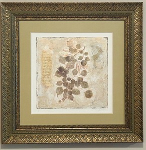 lot 65C image: LL - S. Sokolowska Signed Framed Mixed Media Botanical Artwork Print