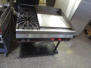 lot 22 image: Wolf Regency Gas Griddle2 Burner Cooktop 36x31x40