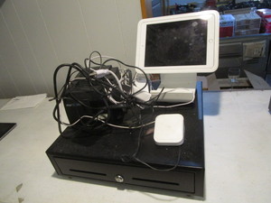 lot 62 image: Square POS System wiPad Swipe Stand, Chip Reader, Cash Drawer & Receipt Printer