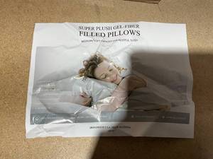 lot 205 image: LOT OF 2 Super Plush Gel Fiber Filled Pillows Meduim Soft Support