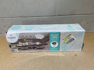 lot 211 image: Regalo Portable My Cot, Gray, Toddler Cot, 48 Long, 24.5 Wide, Ages 2 to 5 Years