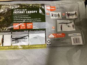 lot 415 image: Ozark Trail 12 x 12 Instant Straight Leg Canopy for Camping - Gray
