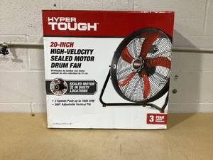 lot 356 image: Hyper Tough New 20 inch High Velocity Sealed Motor Drum Fan