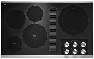 lot 2 image: Kitchen Aid 36 Electric Downdraft Cooktop with 5 Elements