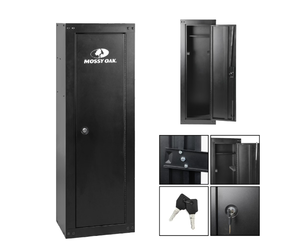 lot 17 image: Mossy Oak 8 Gun Security Cabinet, 17-inch x 11-inch, Key Lock, Black