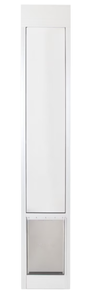 lot 65 image: PetSafe Sliding 81-in Glass Pet Door, White, Large