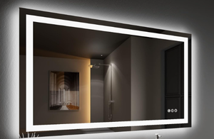 lot 71 image: Amorho LED Bathroom Mirror 48 X30 with Front and Backlit, Stepless Dimmable Wall Mirrors with Anti-Fog, Shatter-Proof, Memory, 3 Colors, Double LED Vanity Mirror (HorizontalVertical)