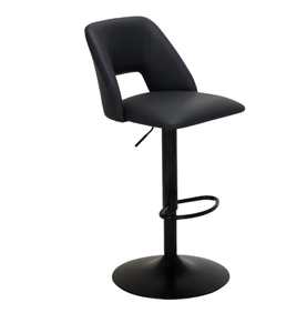 lot 77 image: COLAMY Adjustable Swivel Counter Stools  Set of 2 PU Leather Upholstered Bar Chairs with Square Cutout Back for Dining Room or Kitchen  Black
