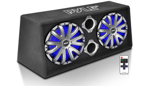 lot 78 image: Pyle 12 Dual Subwoofer Box System 600-Watt Slim Mount Truck Audio Subwoofer Box Rear Vented Design