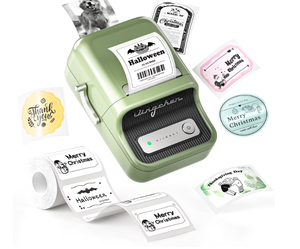 lot 203 image: NIIMBOT B21 Label Maker Machine, 2 inches Barcode Label Printer Wireless Thermal Sticker Printer, 50x30mm Label-230Pcs (Green)