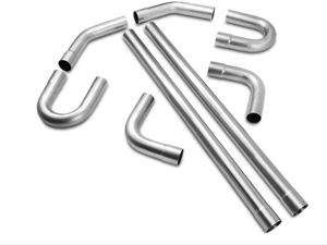 lot 405 image: 2.5 Mild Steel Custom Exhaust Kit Tubing Mandrel Bend Pipe Straight & U-Bend 16 Gauge Universal 8PCS
