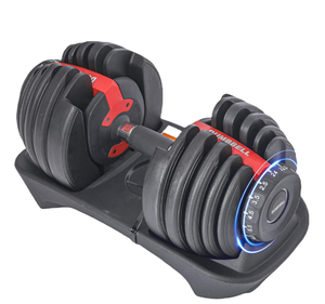 lot 10 image: Endless Adjustable Dumbbell Weight 2.5 kg - 24 kg Black and Red Material Iron  Polypropylene  Nylon 5-in-1 Adjustable Dumbbell Weight for Fitness, Training and Gym Equipment