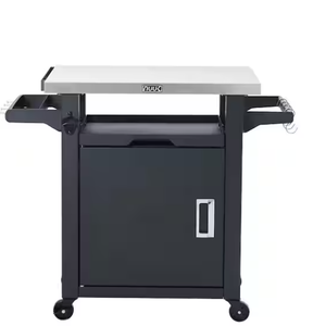 lot 43 image: Black Portable 30 in Deluxe Outdoor Kitchen Storage and Prep Station