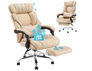 lot 46 image: COLAMY Office Chair with Footrest, Ergonomic High Back Design Executive Computer Desk Chair with Removable Lumbar Pillow