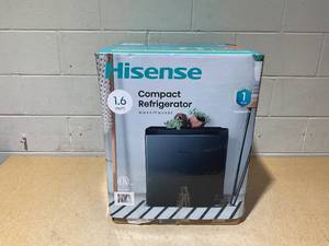 lot 250 image: Hisense 1.6 Cu ft Single Door Mini Fridge, Black