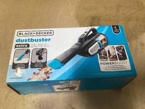 lot 461 image: BLACKDECKER Cordless Handheld Vacuum, Extra Length Dustbuster 12V, For Multi-surfaces, Powerful suction, Long-lasting battery, XL Dustbin, HHVK320J00W