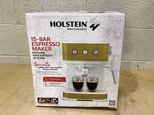lot 465 image: Holstein 15-Bar Espresso Maker - Coffee Machine with Frothing Function