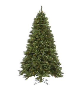 lot 81 image: 7.5 Pre-Lit Denali Fir Green Artificial Christmas Tree with 500 Warm White LED Lights and Stand, by Holiday Time