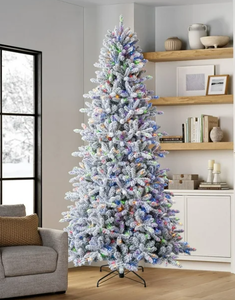 lot 87 image: Members Mark 9 Pre-Lit Flocked Aspen Christmas Tree