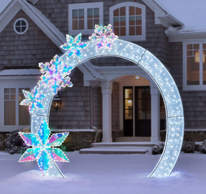 lot 90 image: Members Mark 8 Pre-Lit Arch with Prismatic Snowflakes